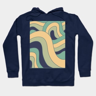 Blue Green Rainbow Waves Hoodie